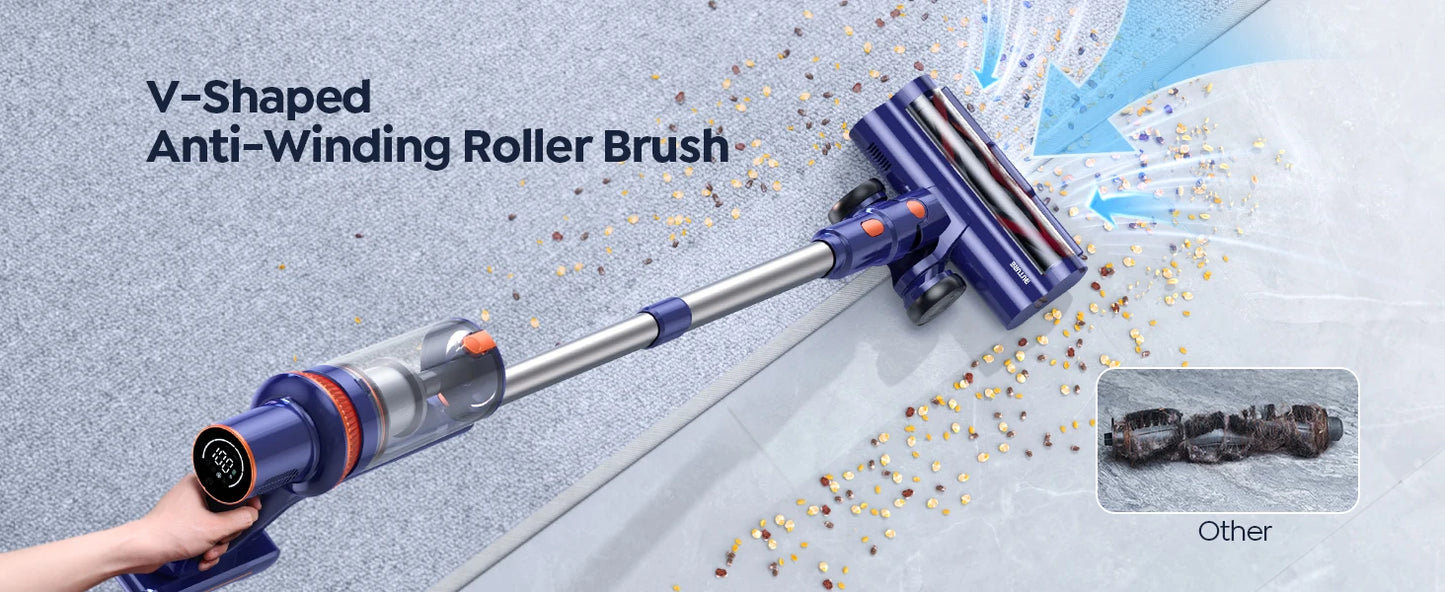 BUTURE 450W 38Kpa Suction Power Handheld Cordless Wireless Vacuum Cleaner for Home Appliance 1.2L Dust Cup Removable Battery