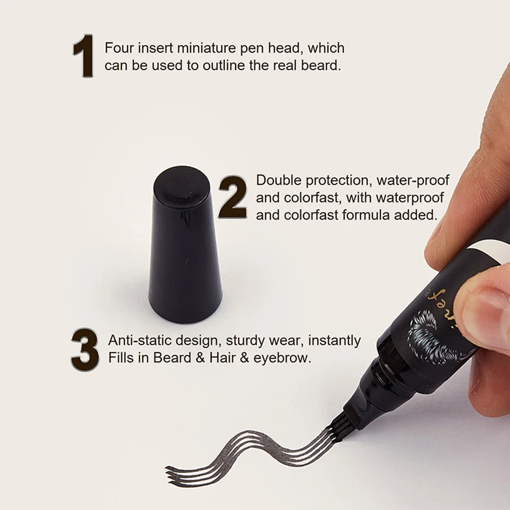 Sale Beard Filling Pen Black Kit Barber Styling Pencil with Brush Natural Finish Cover Facial Hair Patches Tool Cosmetic Styling
