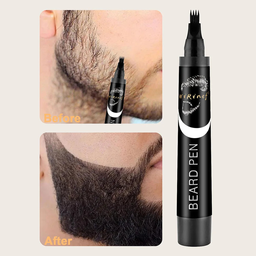 Sale Beard Filling Pen Black Kit Barber Styling Pencil with Brush Natural Finish Cover Facial Hair Patches Tool Cosmetic Styling