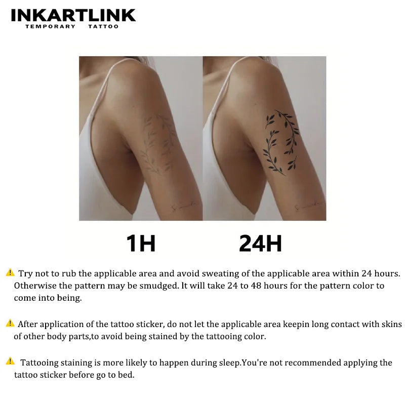 Rose with thorns Temporary Tattoo,Lasts To 15 Days New Technology Magic Waterproof Semi Permanent Sticker.