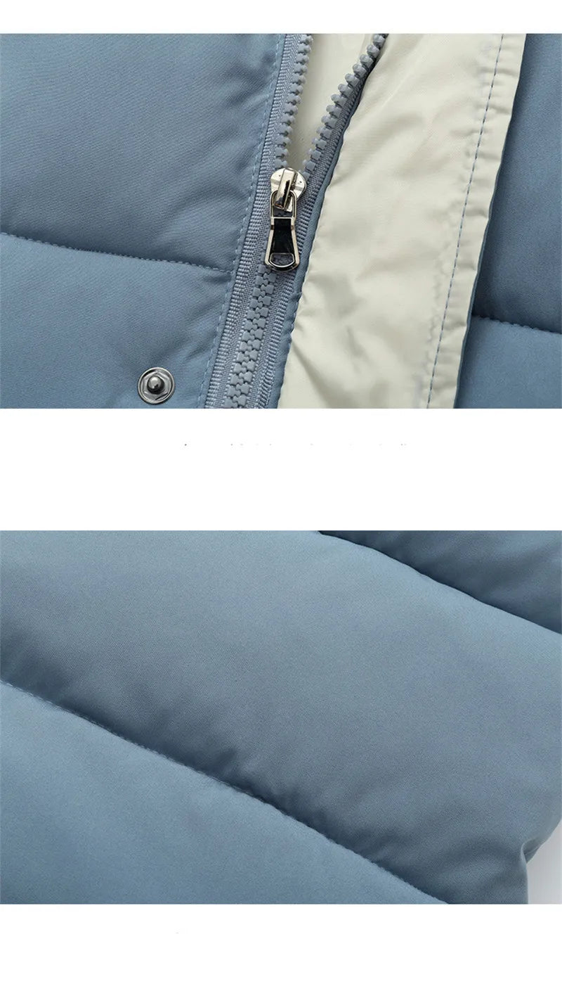 4-10 Years Boys Long Down Jackets Winter Kids Girls Thick Warm Hooded Outerwear Children Waistcoat Coat Fashion Casual Clothing