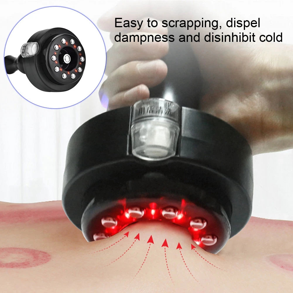EMS Micro-current Cupping Massage Brush Vacuum Heating Scraping Device Slimming Body Brush Pain Relief Therapy Massager