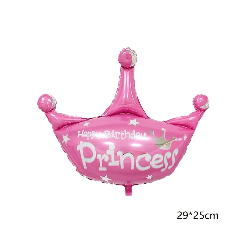 1pc large rose gold pink blue Noble Crown foil Balloons king queen Princess Birthday Party decoration Supplies Kids Toys