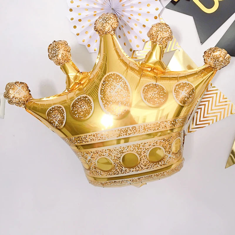 1pc large rose gold pink blue Noble Crown foil Balloons king queen Princess Birthday Party decoration Supplies Kids Toys