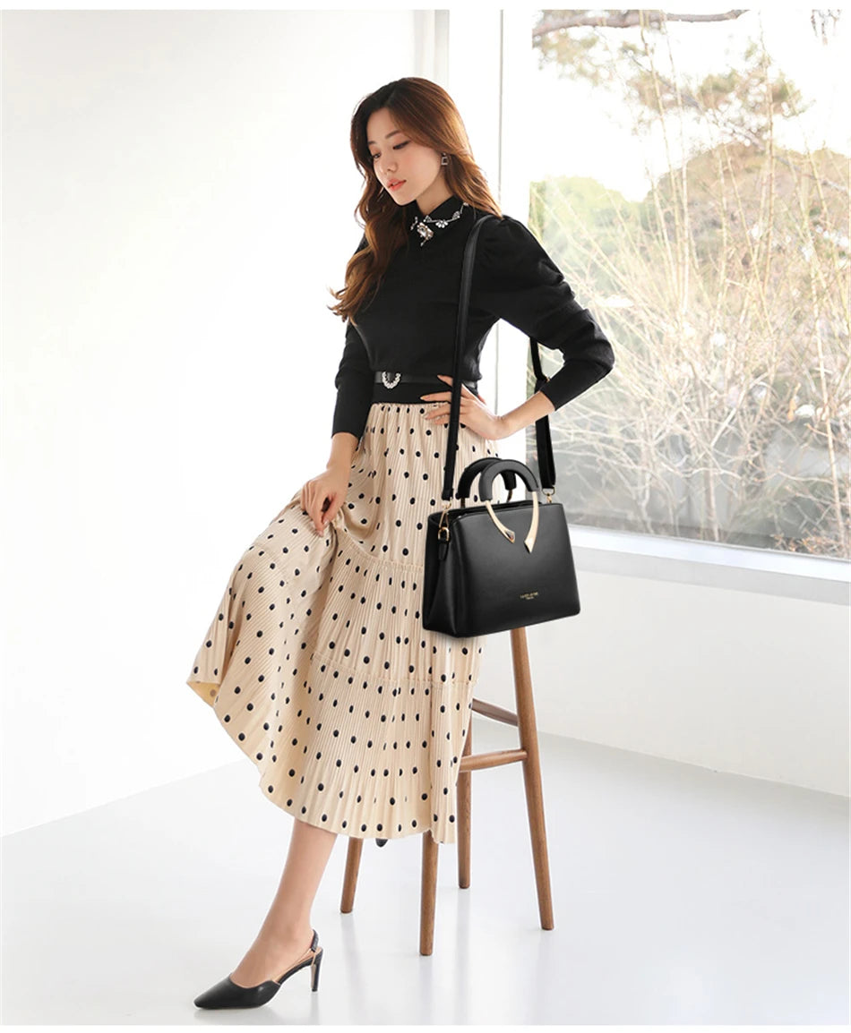 GENUINE VANDERWAH High Quality Leather Casual Tote Luxury Handbags Women Bags Designer Shoulder Crossbody Bags for Women 2021