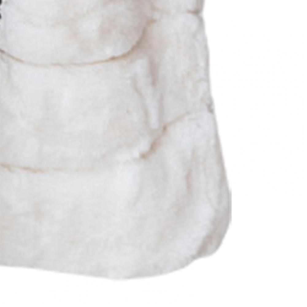 Autumn Winter Women Jacket Vest Solid Color Round Neck Faux Fur Coat Thick Crew Neck Outerwear Plush Jacket for Women