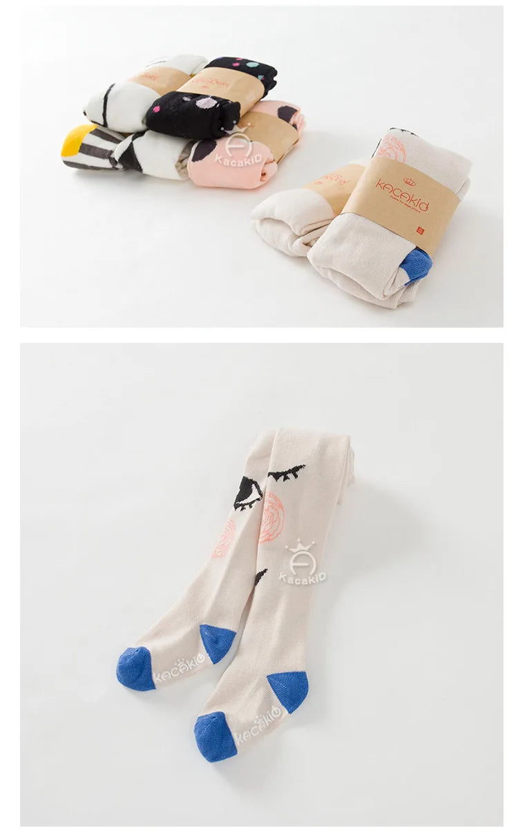 Baby Girls Pants Tights 1-7Y Kids New Autumn Winter Warm Cute Cartoon Big Eyes Pant Long Stockings Velvet Stock For Girls