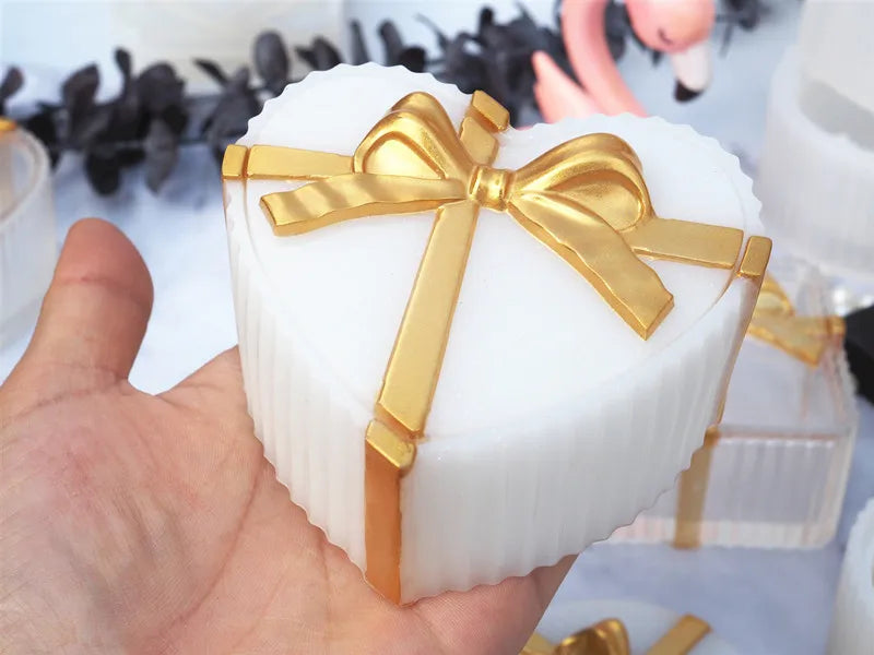 Love Storage Box Resin Crystal Silicone Mold DIY Bow Square Circular Oval Stripe Gift Gar Epoxy Mold Home Decoration Storage