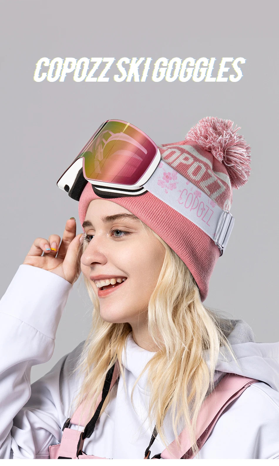COPOZZ Professional Winter Ski Goggles Magnetic Quick-Change Double Layers Anti-Fog Snowboard goggles Men Women Ski Equipment