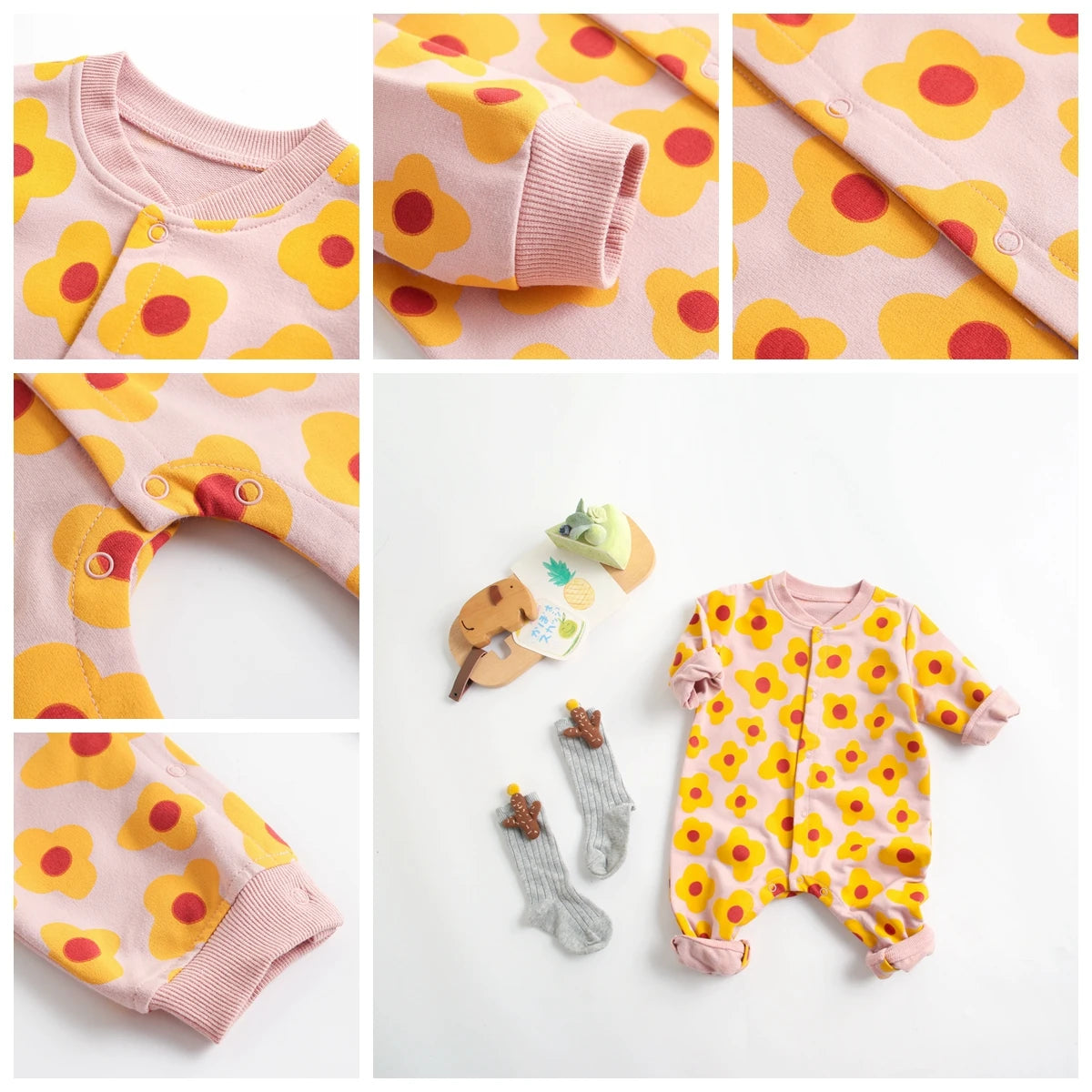 Sanlutoz Cartoon Baby Rompers Cotton Long Sleeve Infants Jumpsuits Cute Autumn Winter Toddler Clothes