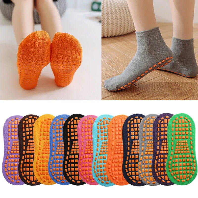 Cotton Kids Adults Anti-Slip Sock Trampoline Sock Cotton Breathable Short Socks Elasticity Sport Boy Girl Outside Child Socks