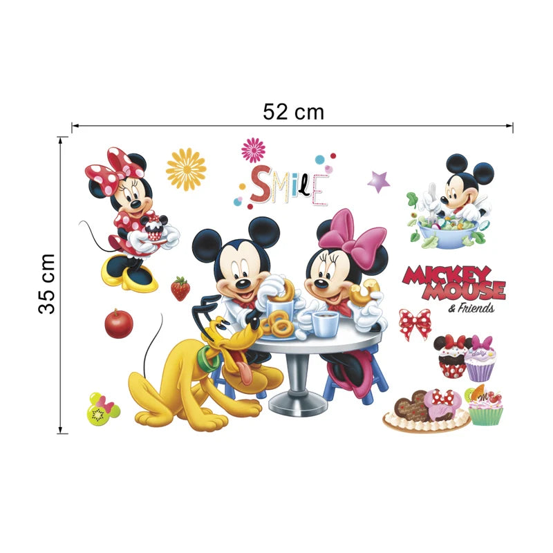 Cartoon Mickey Minnie Wall Stickers For Kids Room Bedroom Wall Decoration Movie Posters Door Sticker Gifts for kids