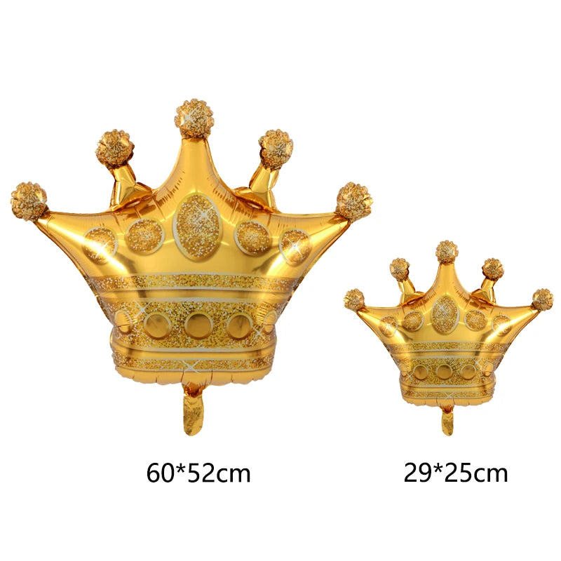 1pc large rose gold pink blue Noble Crown foil Balloons king queen Princess Birthday Party decoration Supplies Kids Toys