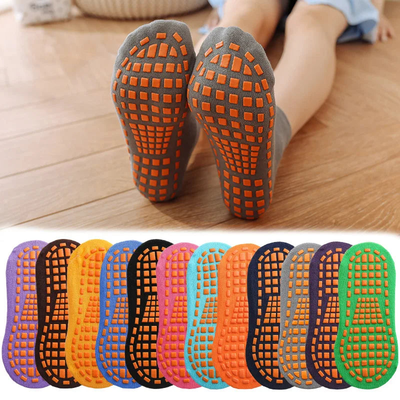Cotton Kids Adults Anti-Slip Sock Trampoline Sock Cotton Breathable Short Socks Elasticity Sport Boy Girl Outside Child Socks