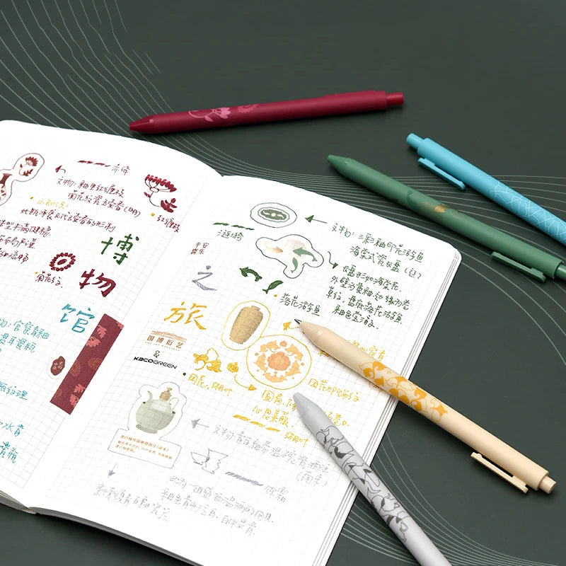 Kaco Retro Gel Pens 0.5MM Color Ink Joint Book Source Porcelain Rhyme China Series For School Office Student Writing Pen