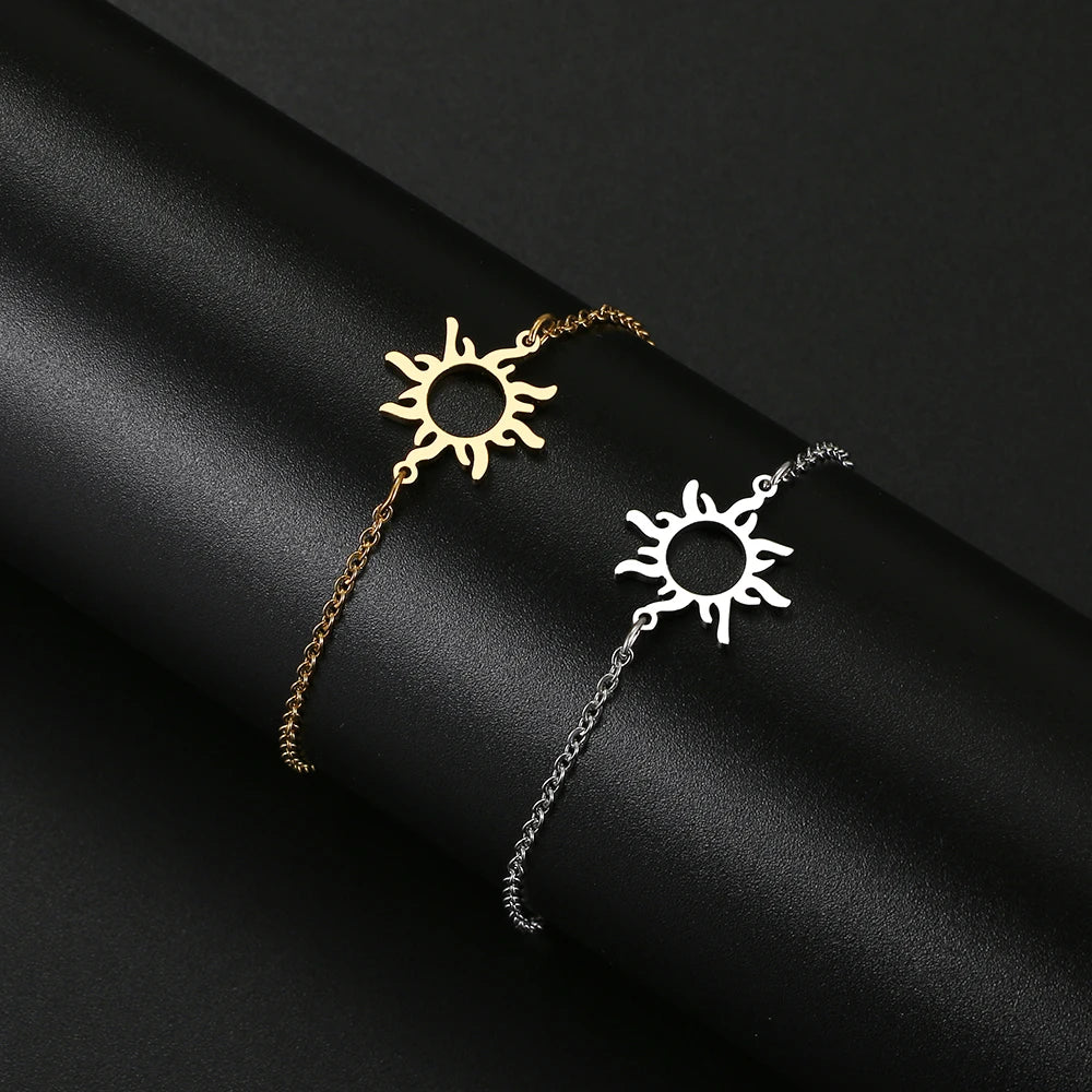 Stainless Steel Bracelets Hot Selling Sun Totem Fashion Chain Charm Bracelet For Women Jewelry Party Wedding Friends Best Gifts