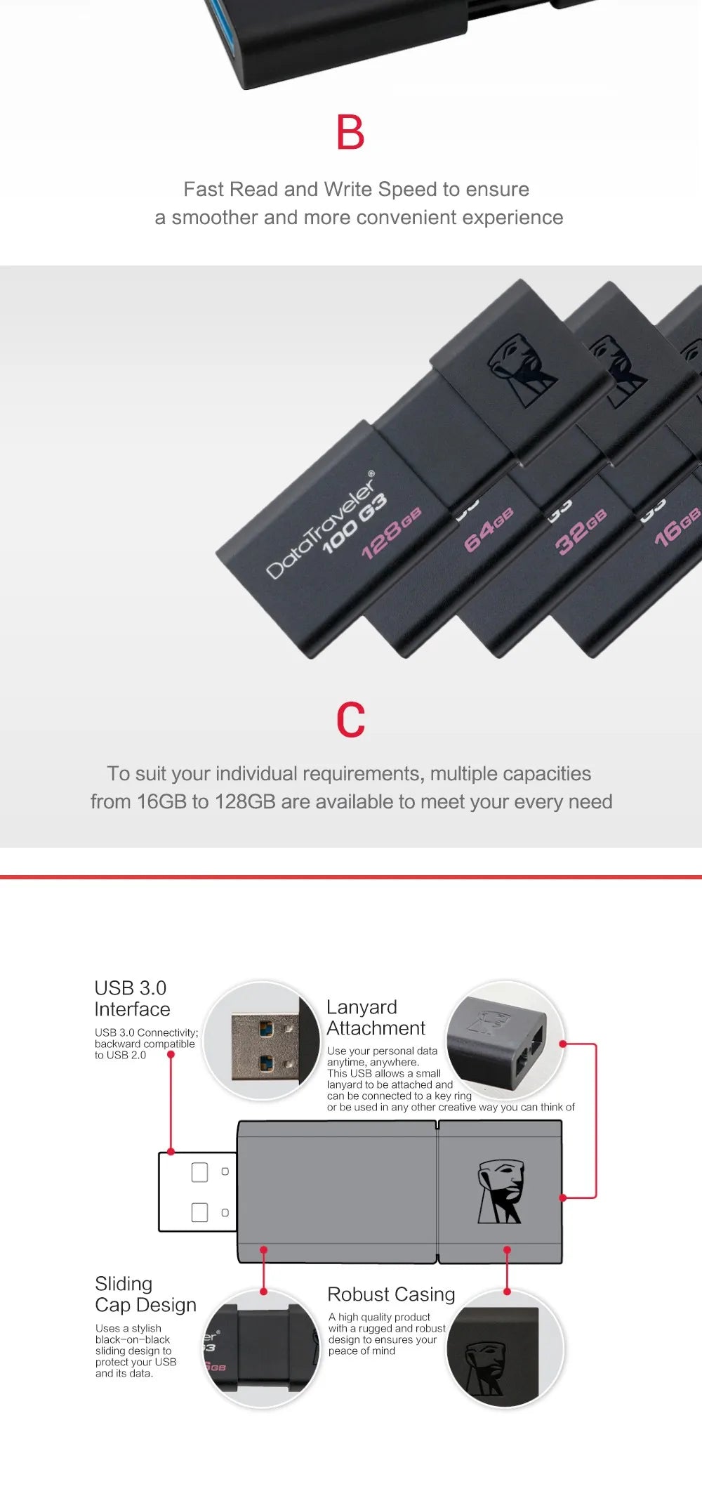 Kingston USB Flash Drive 16GB 32GB pendrive 64GB memoria usb stick USB Pen Disk Stick DT100G3 USB 3.0 flash drive usb stick gift