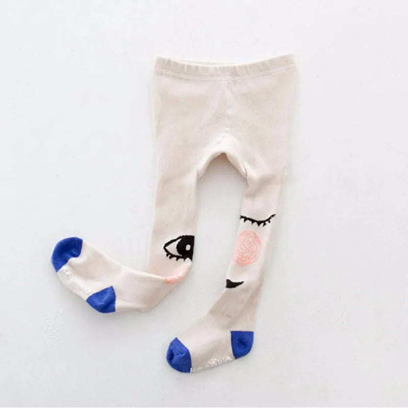 Baby Girls Pants Tights 1-7Y Kids New Autumn Winter Warm Cute Cartoon Big Eyes Pant Long Stockings Velvet Stock For Girls