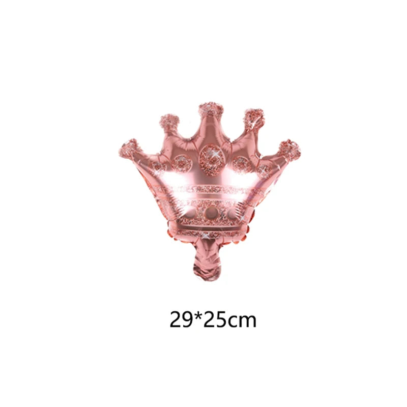 1pc large rose gold pink blue Noble Crown foil Balloons king queen Princess Birthday Party decoration Supplies Kids Toys