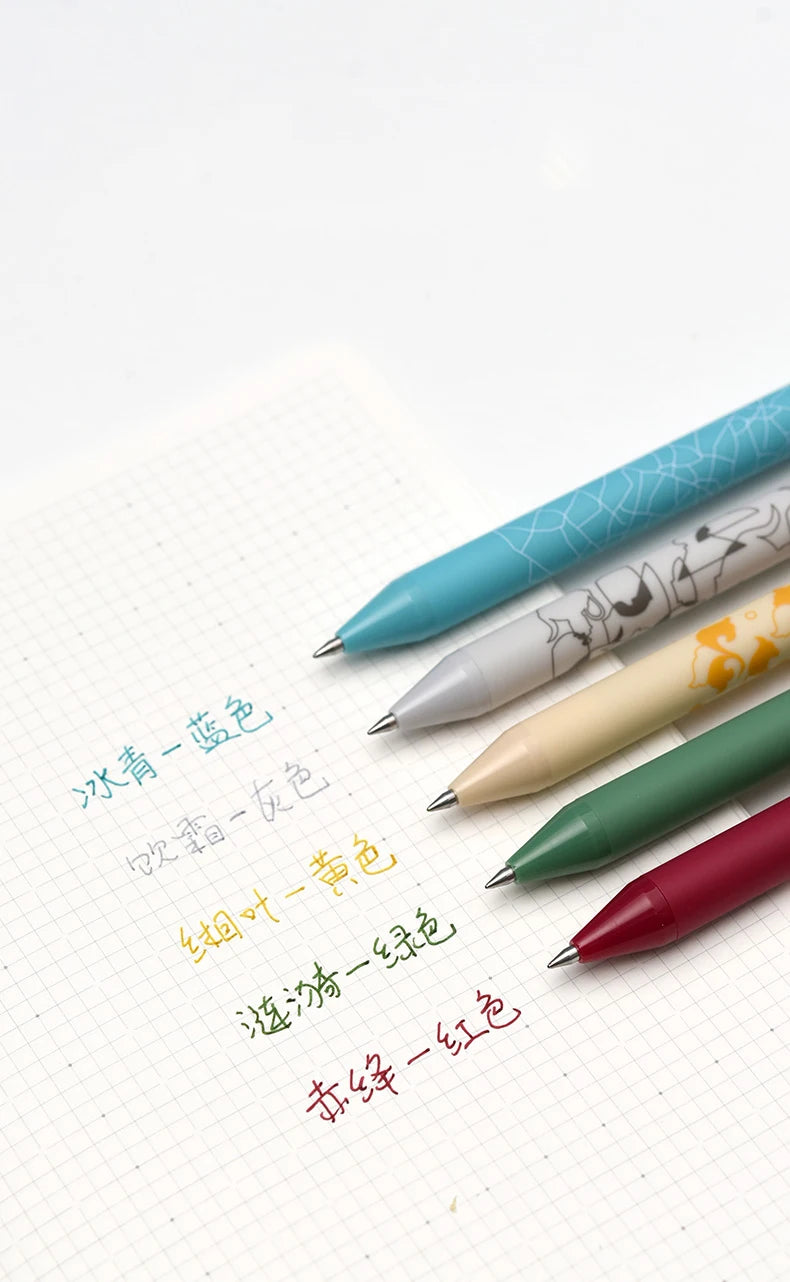 Kaco Retro Gel Pens 0.5MM Color Ink Joint Book Source Porcelain Rhyme China Series For School Office Student Writing Pen