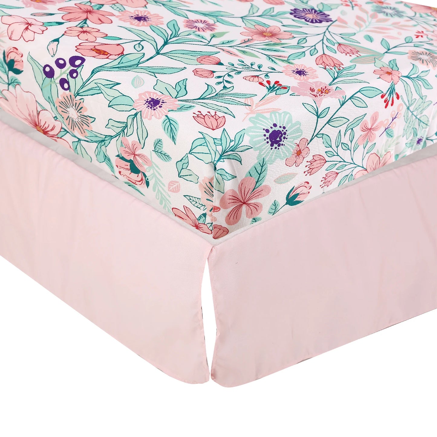5 pcs Baby Crib Bedding Set for Girls hot sale including quilt, crib sheet, crib skirt,bumpers and pillow case