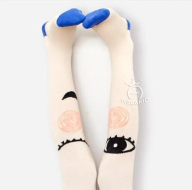 Baby Girls Pants Tights 1-7Y Kids New Autumn Winter Warm Cute Cartoon Big Eyes Pant Long Stockings Velvet Stock For Girls