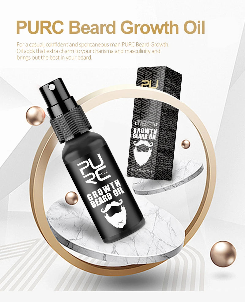 PURC Beard Oil for Men Nourishing Soften Beard Grooming Treatment Hair Oil Beard Care