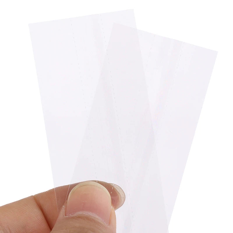 500pcs 7.5*3cm Clear Shrink Wrap Seal Bands With Perforation Lines For Nasal Inhaler For Balm Chapstick Lip Balm Containers