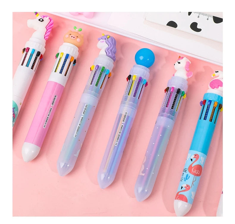 10 Colors Ballpoint Pen Kawaii Stationery Cute Pens Novelty Cute Kawaii Pen Student Writing Gel Pens Learning Office Supplies