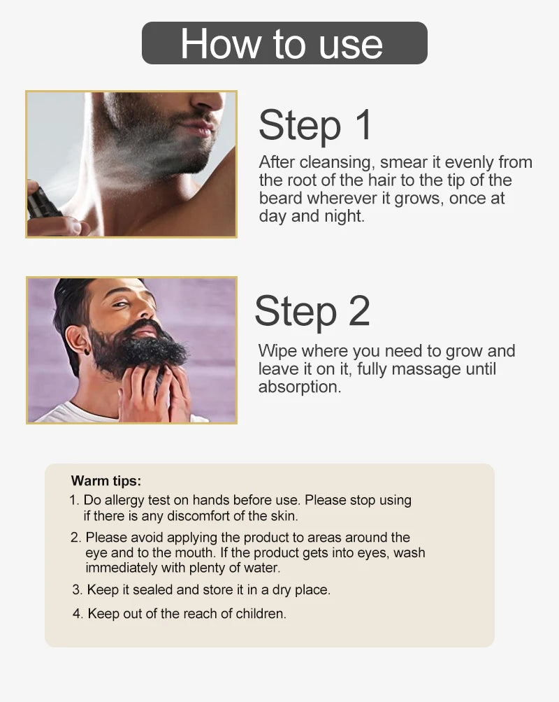 PURC Beard Oil for Men Nourishing Soften Beard Grooming Treatment Hair Oil Beard Care