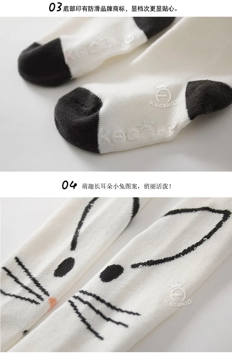 Baby Girls Pants Tights 1-7Y Kids New Autumn Winter Warm Cute Cartoon Big Eyes Pant Long Stockings Velvet Stock For Girls