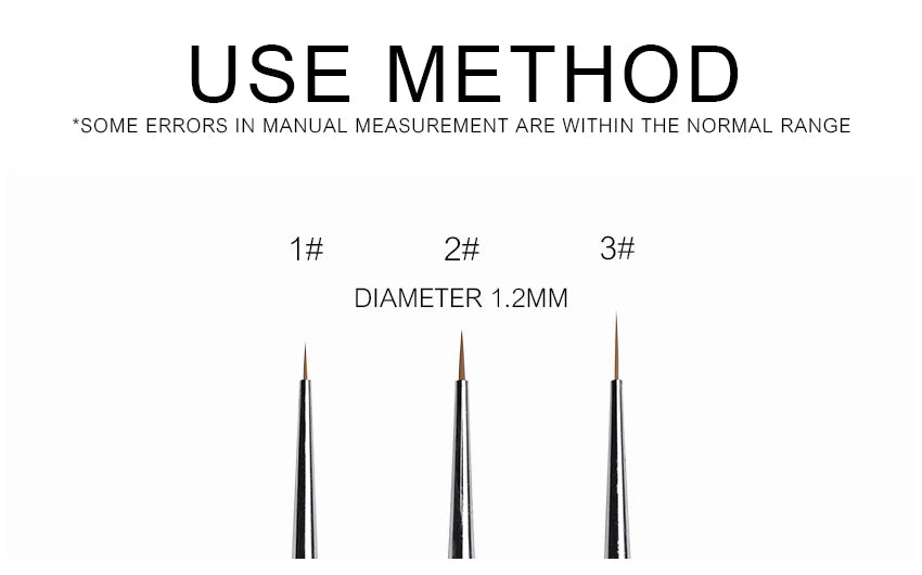 KADS 5*3Pcs Nail Art Liner Brush Set French Lines Stripe Flower Painting Pen Drawing Brush Wooden Handle Manicure Tools Silver