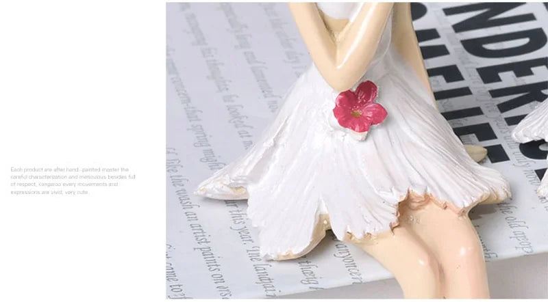2pcs/set Beautiful Angel Resin Craft Fairy Figurines Wedding Gift Home Decoration hogar moderno fairy nordic garden angel