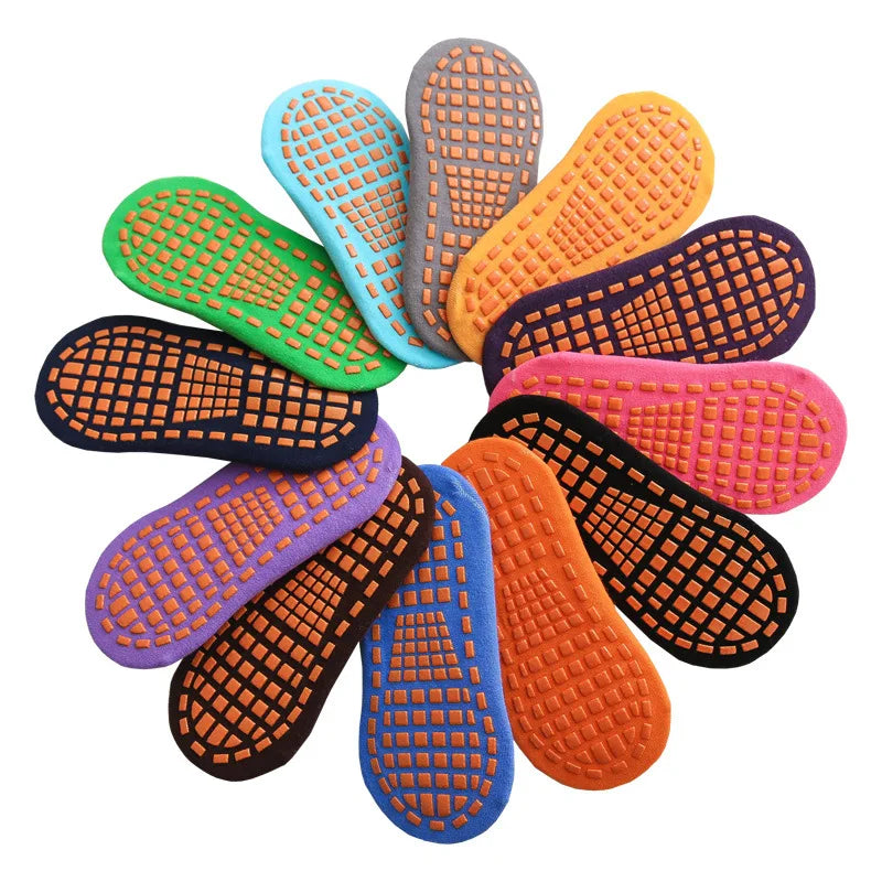 Cotton Kids Adults Anti-Slip Sock Trampoline Sock Cotton Breathable Short Socks Elasticity Sport Boy Girl Outside Child Socks