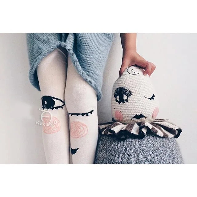 Baby Girls Pants Tights 1-7Y Kids New Autumn Winter Warm Cute Cartoon Big Eyes Pant Long Stockings Velvet Stock For Girls
