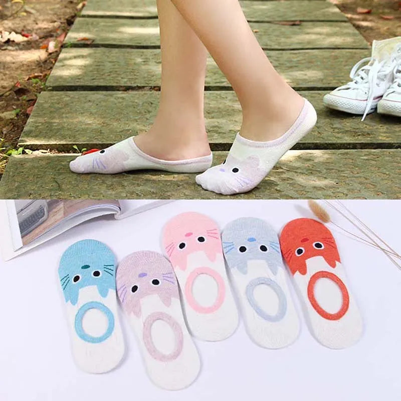 1 Pairs Cartoon Unicorn Cat Fox Socks Cute Animal Women Socks Summer Funny Short Ankle Socks Ladies Cotton Sock Dropship