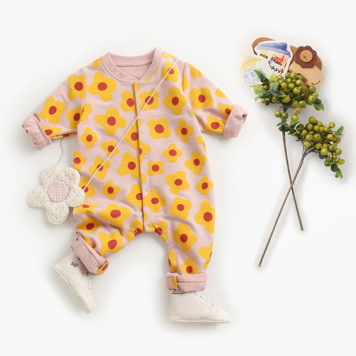 Sanlutoz Cartoon Baby Rompers Cotton Long Sleeve Infants Jumpsuits Cute Autumn Winter Toddler Clothes