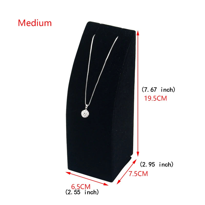 Black Velvet Necklace Pendant Display Organizer Holder Display Stand For Counter Jewelry Display Rack Window Display