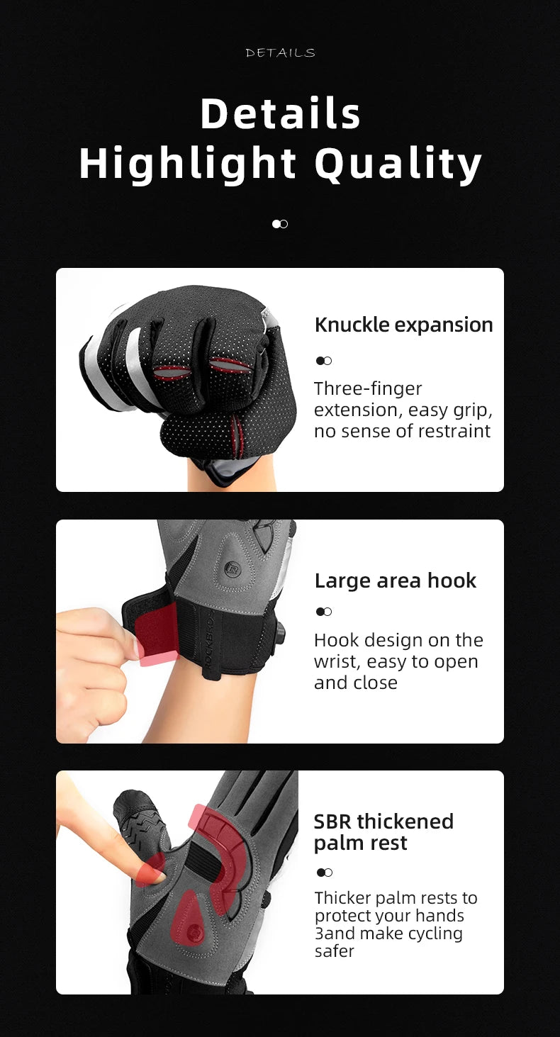 ROCKBROS Heated Winter Glove Cycling Gloves USB Electric Rechargeable Ski Gloves Touchscreen Motorcycle Riding Hiking Snow Glove