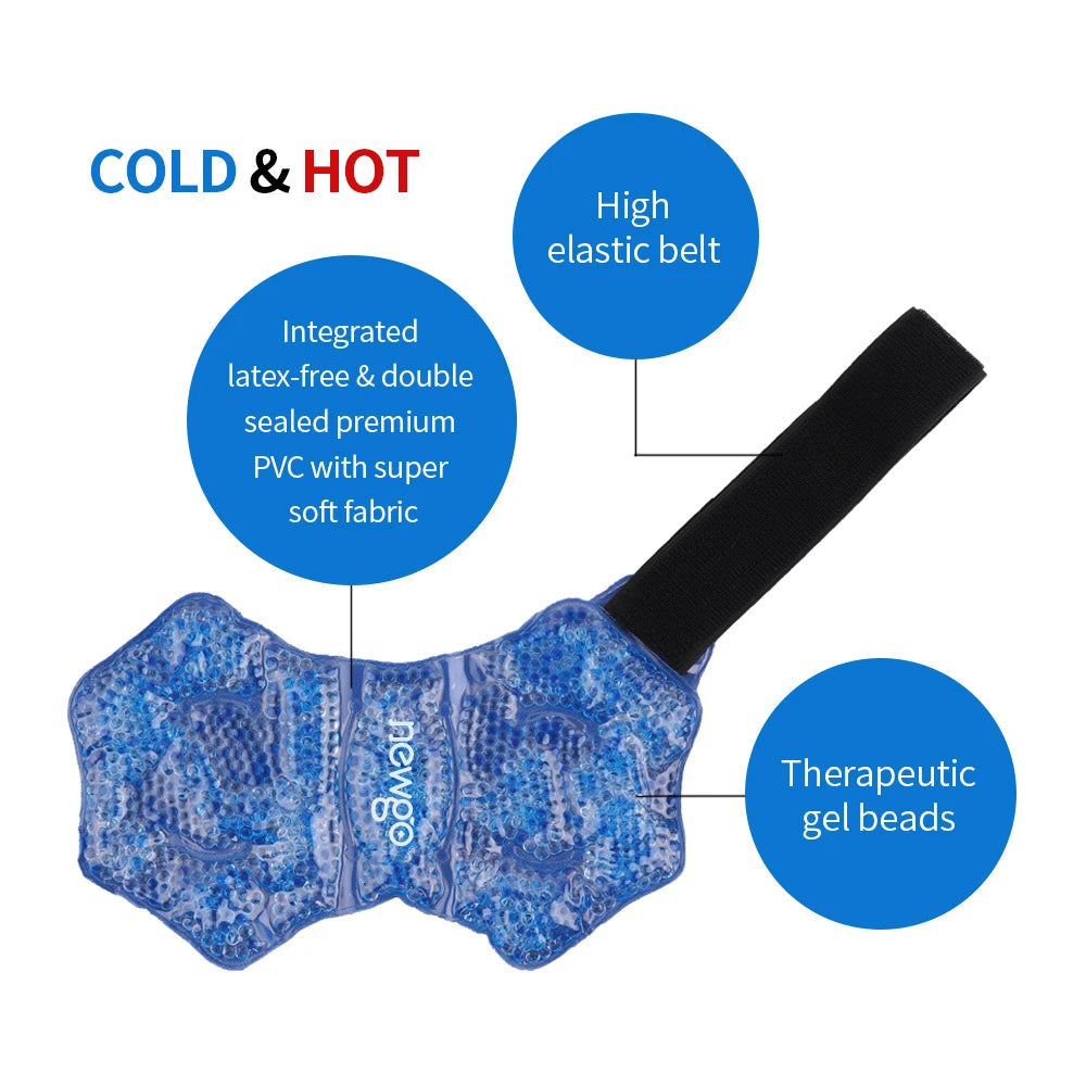 Reusable Ankle Brace Ice Pack for Hot Cold Therapy Flexible Gel Beads Foot Cooling Aid Sports Injuries Pain Relief Ankle Support