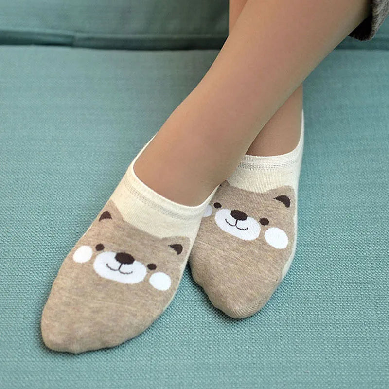 1 Pairs Cartoon Unicorn Cat Fox Socks Cute Animal Women Socks Summer Funny Short Ankle Socks Ladies Cotton Sock Dropship