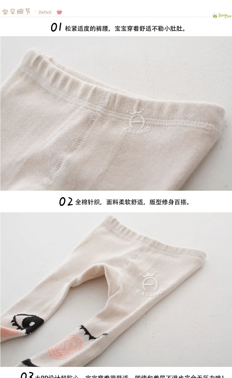 Baby Girls Pants Tights 1-7Y Kids New Autumn Winter Warm Cute Cartoon Big Eyes Pant Long Stockings Velvet Stock For Girls