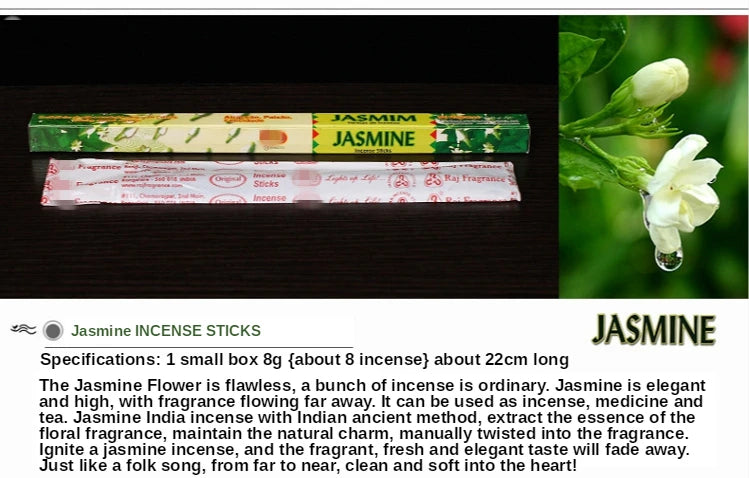 8pcs India Stick Incenses White Sage Sandalwood Natural Household Indoor Clean Air Indian Incense Sticks Yoga Buddhism 22cm
