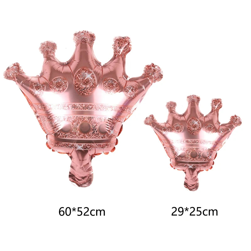 1pc large rose gold pink blue Noble Crown foil Balloons king queen Princess Birthday Party decoration Supplies Kids Toys