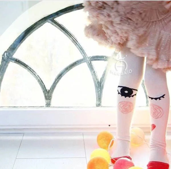 Baby Girls Pants Tights 1-7Y Kids New Autumn Winter Warm Cute Cartoon Big Eyes Pant Long Stockings Velvet Stock For Girls