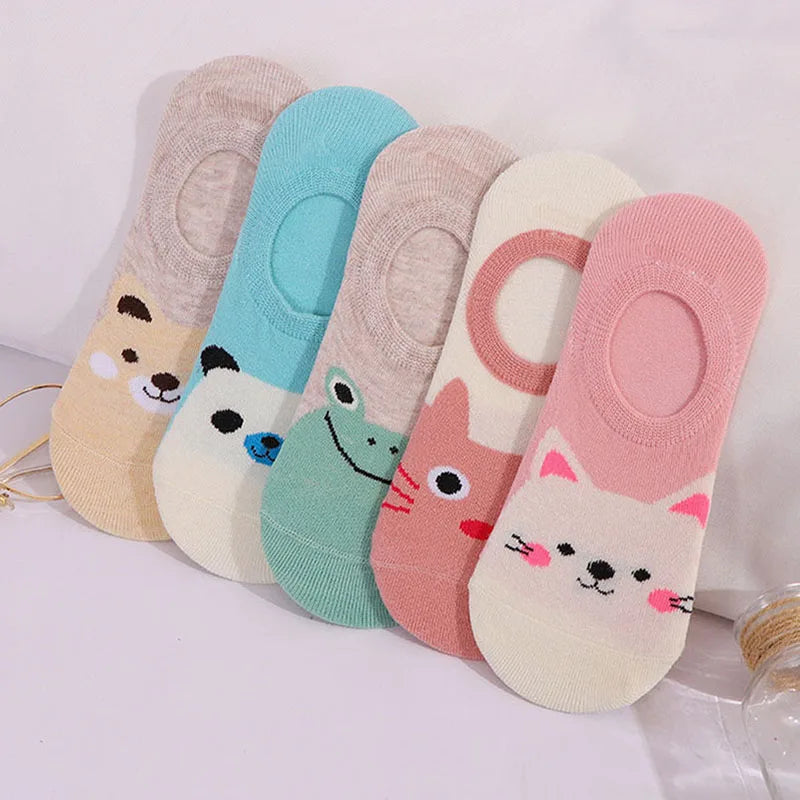 1 Pairs Cartoon Unicorn Cat Fox Socks Cute Animal Women Socks Summer Funny Short Ankle Socks Ladies Cotton Sock Dropship
