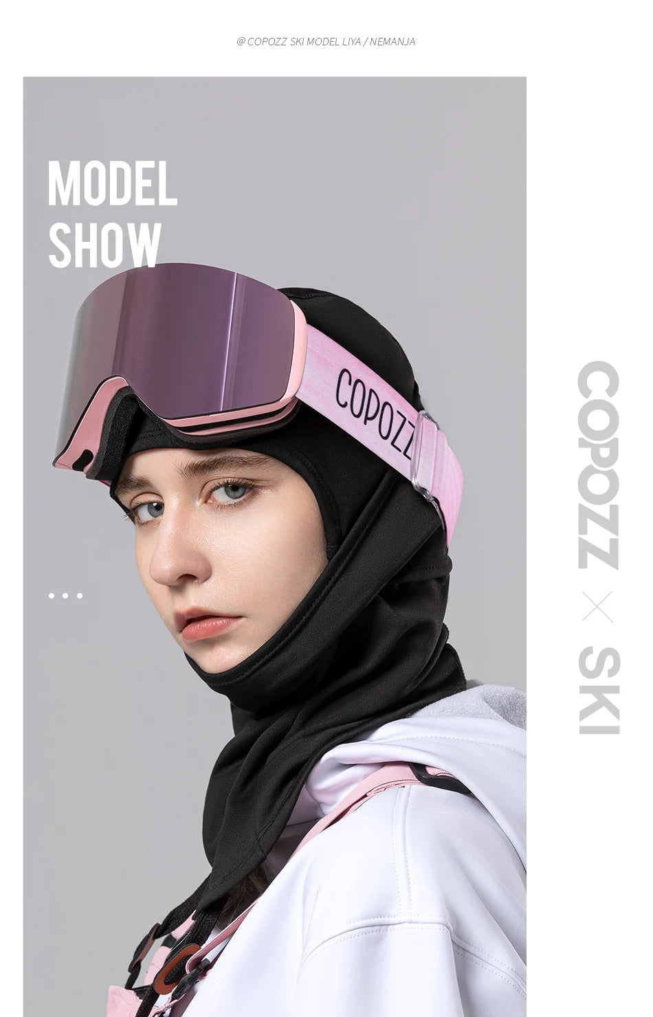 COPOZZ Professional Winter Ski Goggles Magnetic Quick-Change Double Layers Anti-Fog Snowboard goggles Men Women Ski Equipment