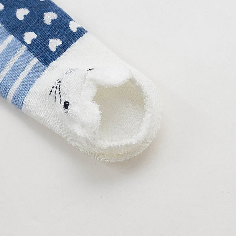 5 pairs women cotton socks stereoscopic Cute Animal Female Kawaii Cat With Dog Summer Short Socks Women Casual Soft Funny Socks