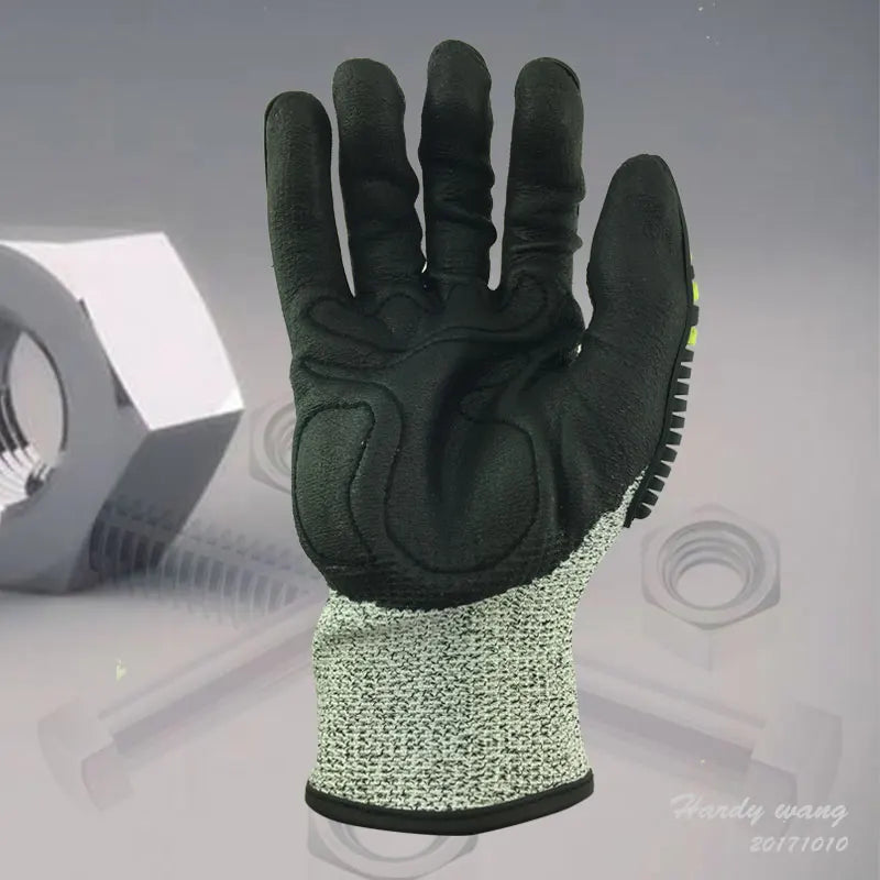 NMSafety Cut Resistant Level 5 Safety Work Wholesale Touch Anti Vibration Impact Mechanics Protective Gloves