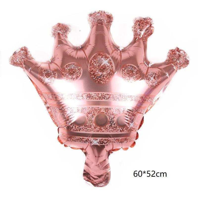 1pc large rose gold pink blue Noble Crown foil Balloons king queen Princess Birthday Party decoration Supplies Kids Toys